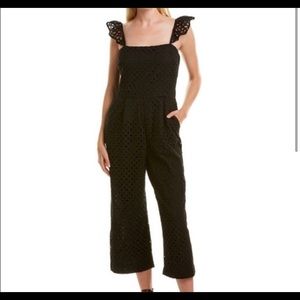 J.Crew Black Eyelet Ruffle Jumper - Size 0 - Great Condition